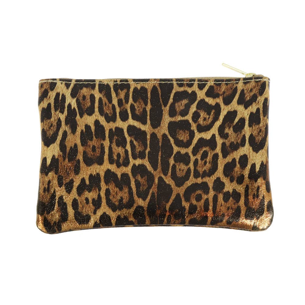Les Cleias Pochette in Pelle Iridescente con Zip – Rosa