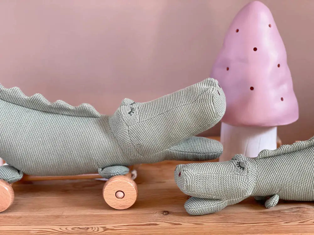 Egmont Toys Coccodrillo da Tirare in Cotone 2 in 1
