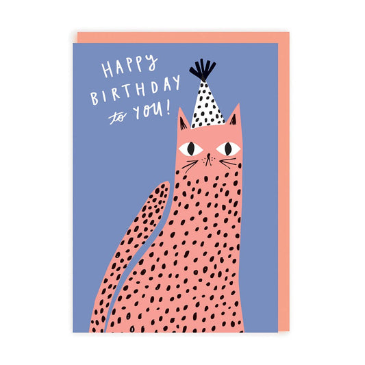 Pink Leopard Greeting Card - Apple Pie