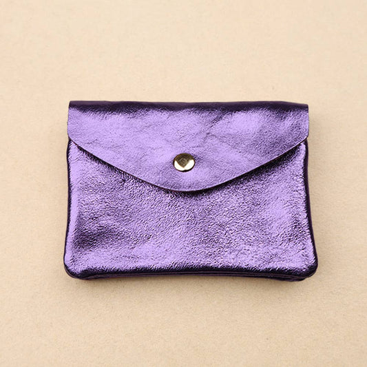 Les Cleias Portafoglio Twin S in Pelle Iridescente – Viola