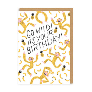 Go Wild Birthday Monkey Hello!Lucky Greeting Card - Apple Pie