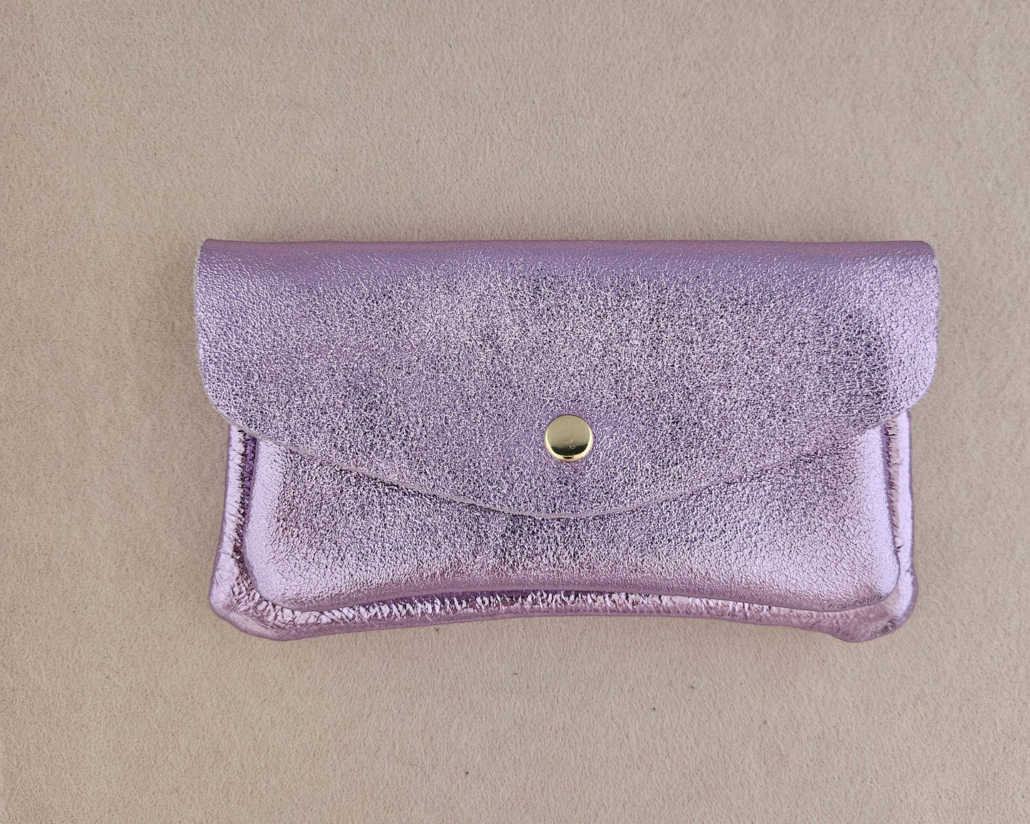 Kangaroo double pocket leather wallet: Nude
