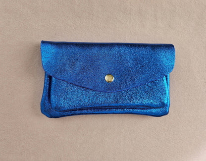 Kangaroo double pocket leather wallet: Light pink