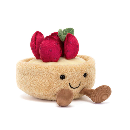 Jellycat Amuseables Fleurette Tarte Aux Fraises – Peluche Torta di Fragole Morbido e Divertente - Apple Pie