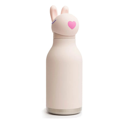Borraccia termica ASOBU Bestie Bottle Bunny da 475 ml con simpatico coniglietto removibile sul tappo. In acciaio inox a doppia parete, ideale per scuola, sport, gite e Back to School.