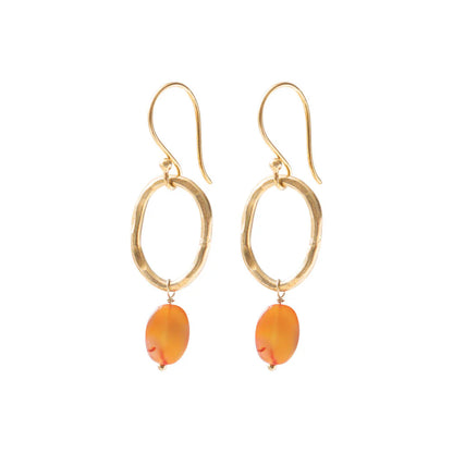 Orecchini Pendenti Graceful con Corniola e Finitura in Oro – A Beautiful Story 
