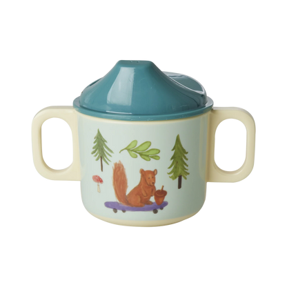 RICE Tazza 2 manici con beccuccio - Blue Happy Forest - Apple Pie