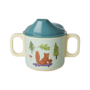 RICE Tazza 2 manici con beccuccio - Blue Happy Forest - Apple Pie