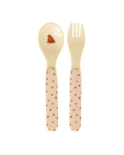 Set Pappa Bambino RICE in Melamina – Fairytale Rosa Gift Box (Piattino, Tazza, Posate)