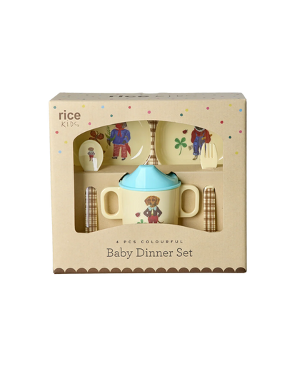 RICE Denmark | Baby Dinner Set – Marrone – Nathalie Lété – Gift Box in Melamina