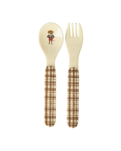 RICE Denmark | Baby Dinner Set – Marrone – Nathalie Lété – Gift Box in Melamina