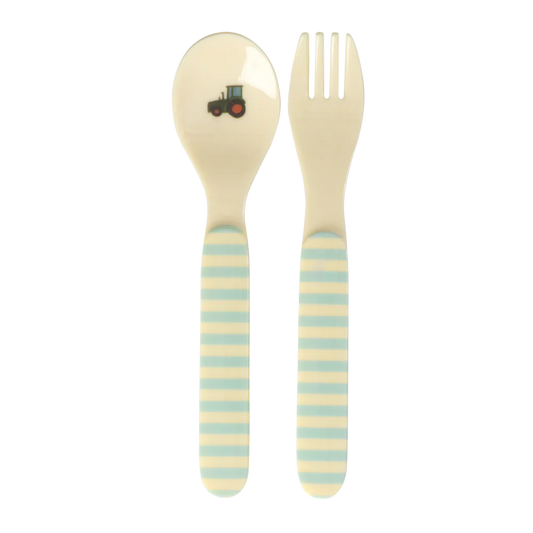 RICE Set Posate in Melamina "Abc" Blue