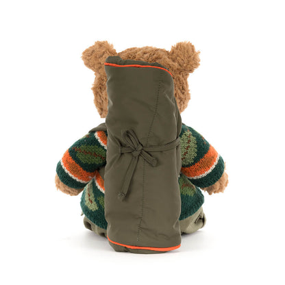 Jellycat Bartholomew Bear Hiking – Orso di Peluche con Zaino e Cappellino