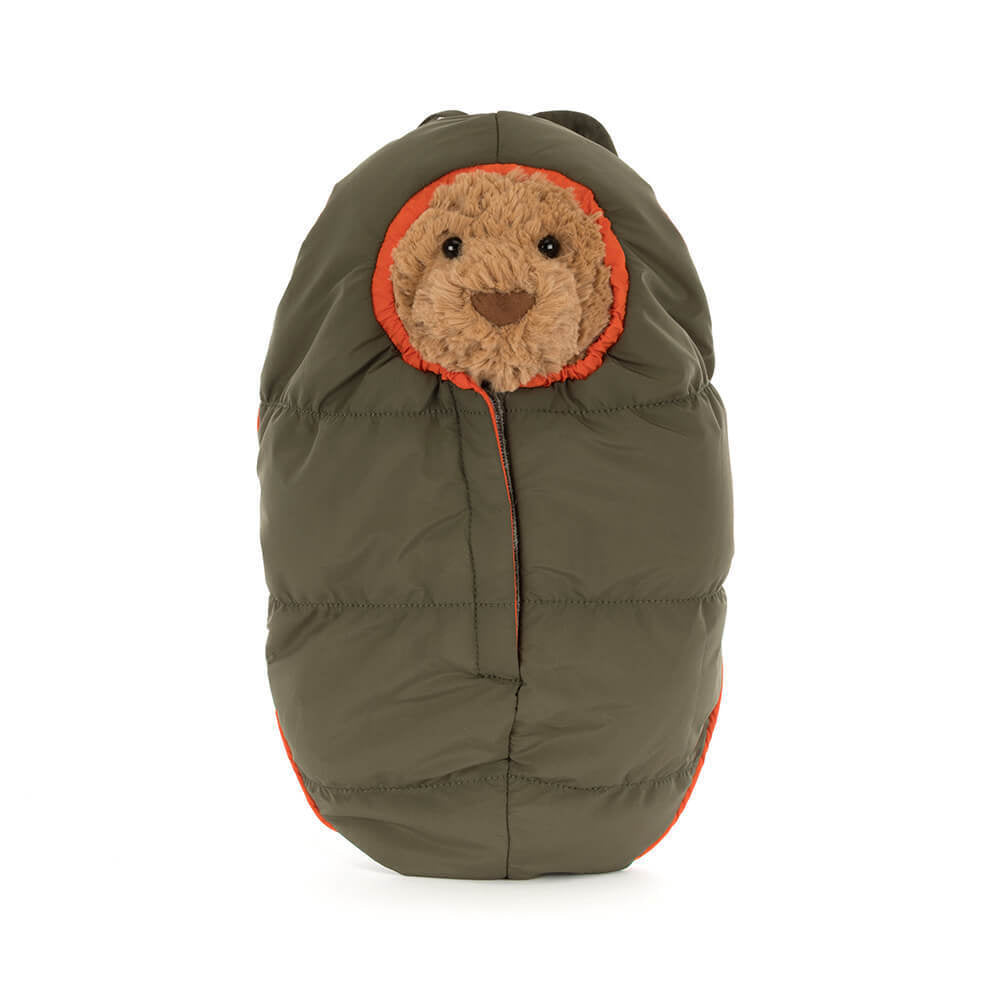 Jellycat Bartholomew Bear Hiking – Orso di Peluche con Zaino e Cappellino