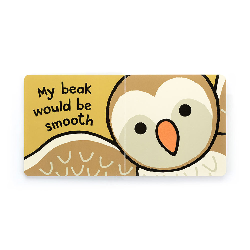 libro Jellycat If I Were an Owl accanto al peluche Bashful Owl