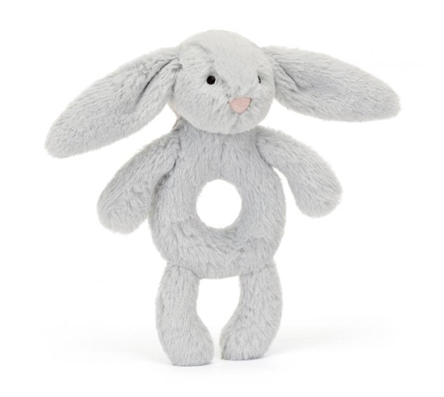 Jellycat Bashful Silver Bunny Ring Rattle - Sonaglio Coniglio Argento - Apple Pie