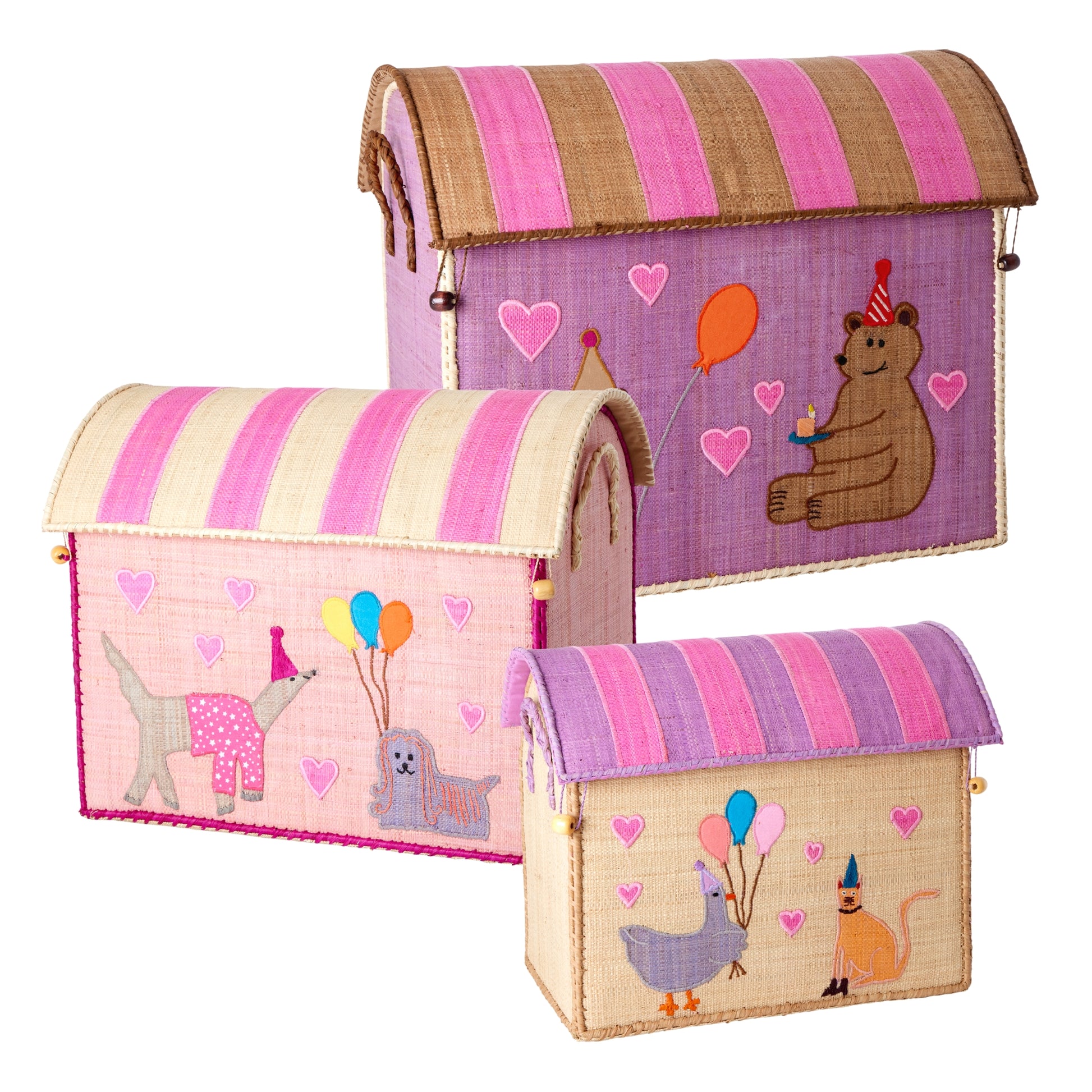Cesto Giochi in Rafia Animali - Grande - Pink Party Animal - Apple Pie
