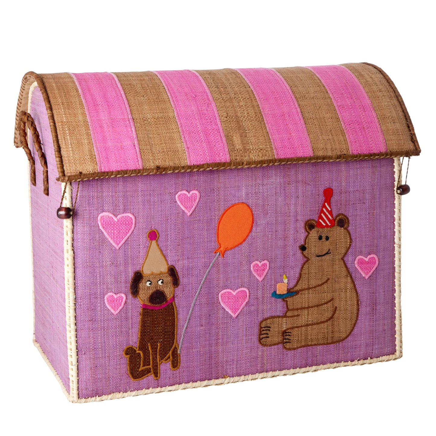 Cesto Giochi in Rafia Animali - Grande - Pink Party Animal - Apple Pie
