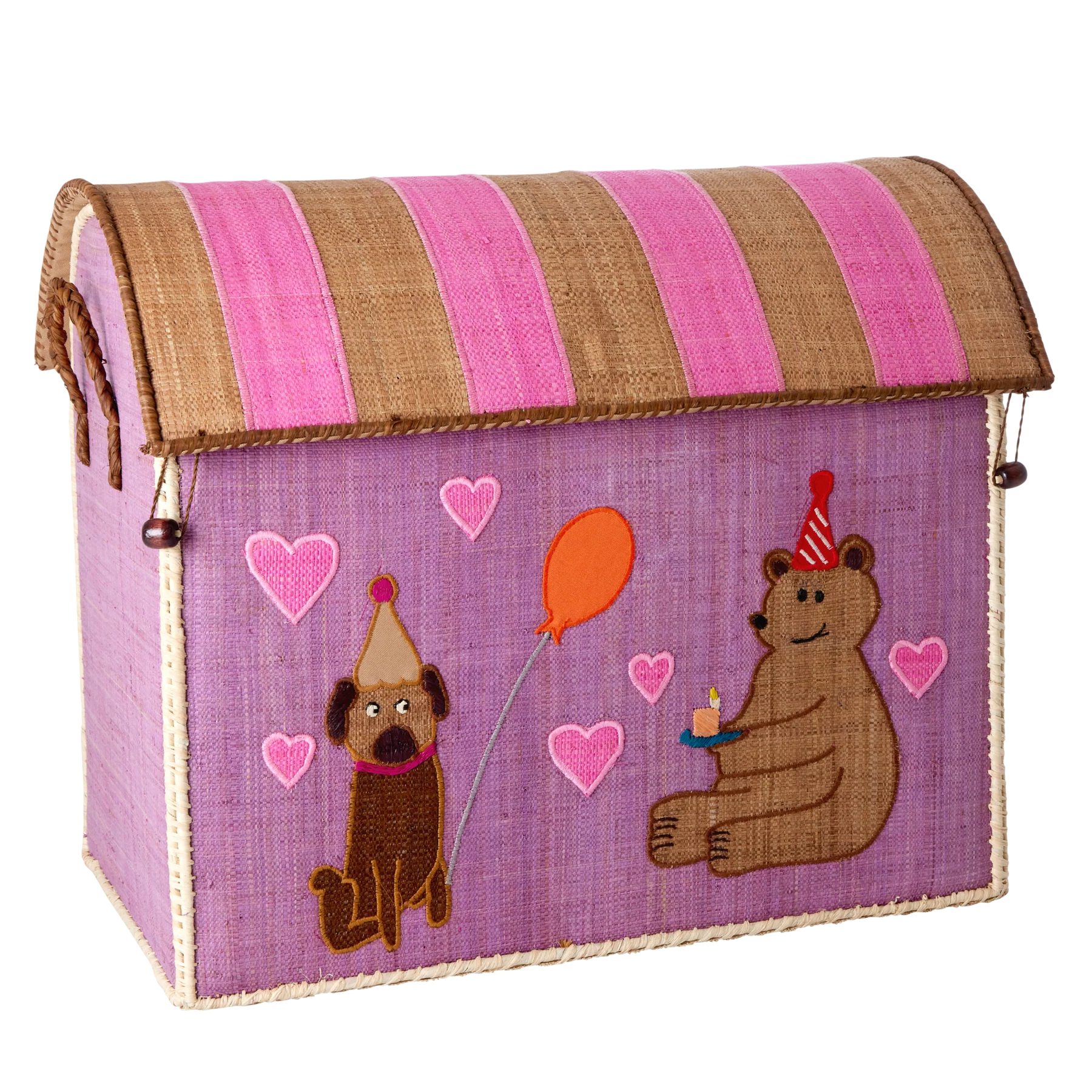 Cesto Giochi in Rafia Animali - Grande - Pink Party Animal - Apple Pie