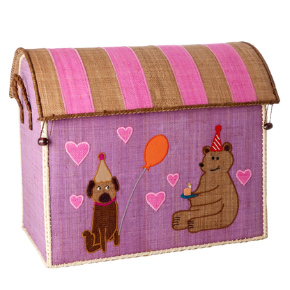 Cesto Giochi in Rafia Animali - Grande - Pink Party Animal - Apple Pie
