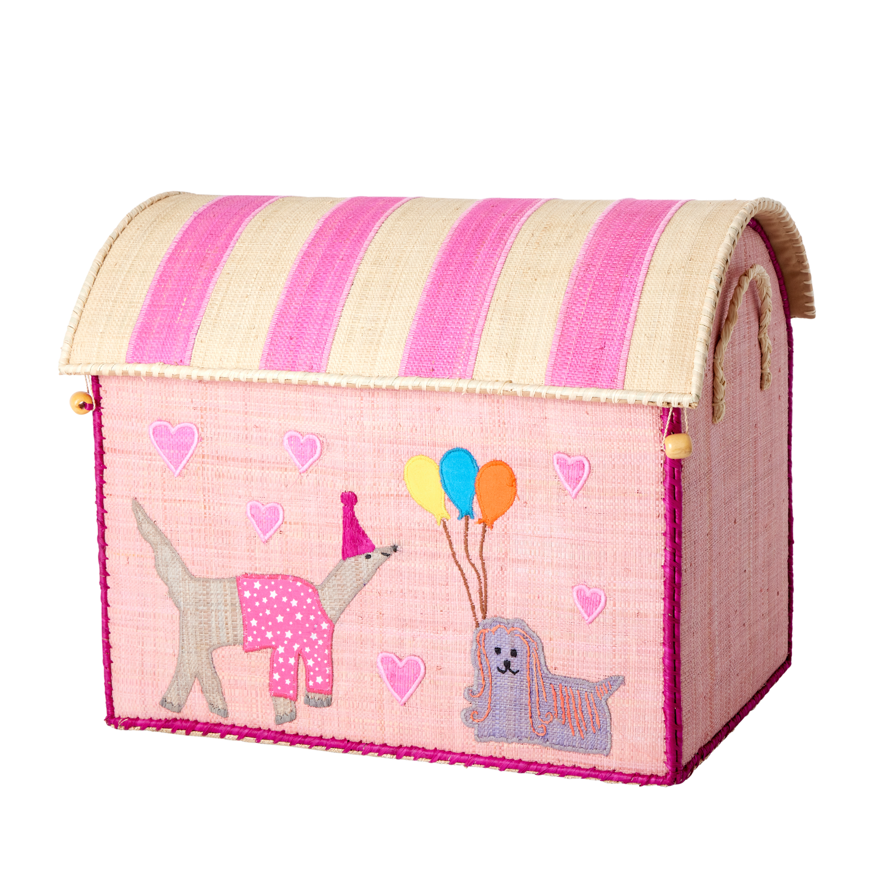 Cesto Giochi in Rafia Animali Medio - Pink Party Animal - Apple Pie