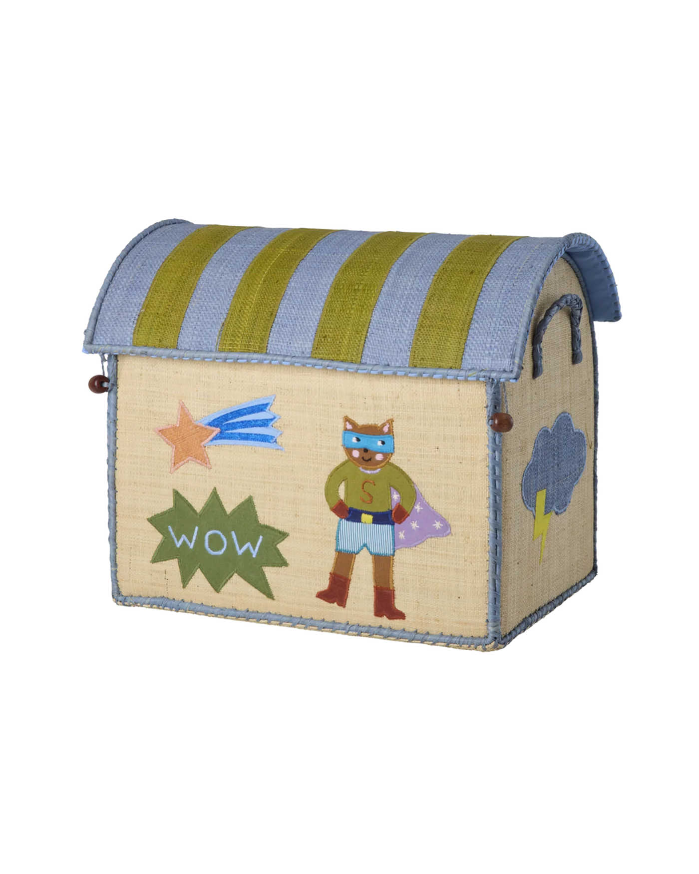 Cesto Porta Giochi in Raffia Small Rice – Casa Supereroi | Contenitore Cameretta Bambini