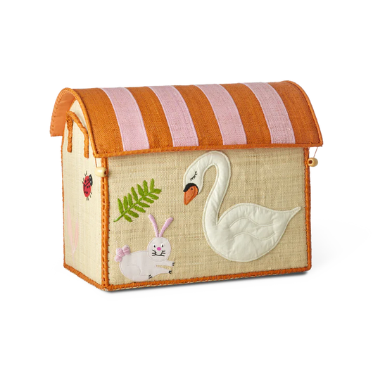 RICE Cesto Giochi in Rafia Piccolo - Wildlife - Apple Pie