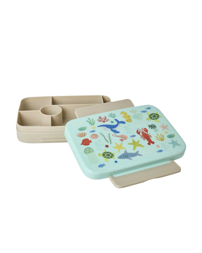 Lunch Box Rice Ocean Print Blu con 6 Scomparti
