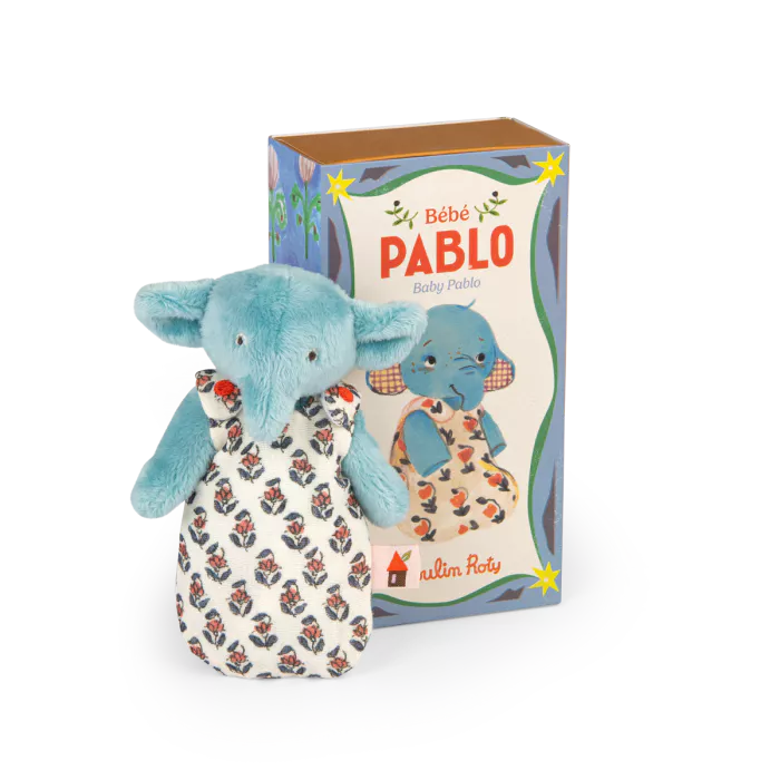 Moulin Roty – Bambolino Bébé Pablo l’Elefante 16 cm – Collezione Les Minouchkas