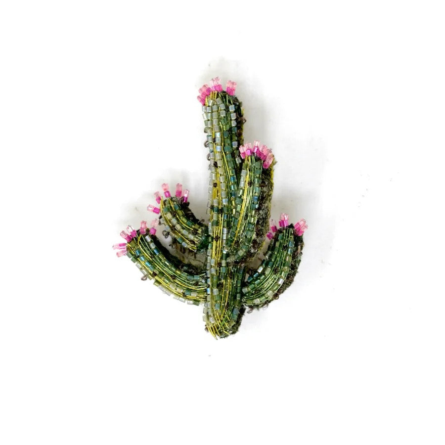 Trovelore – Spilla Ricamata a Mano Blooming Desert Cactus