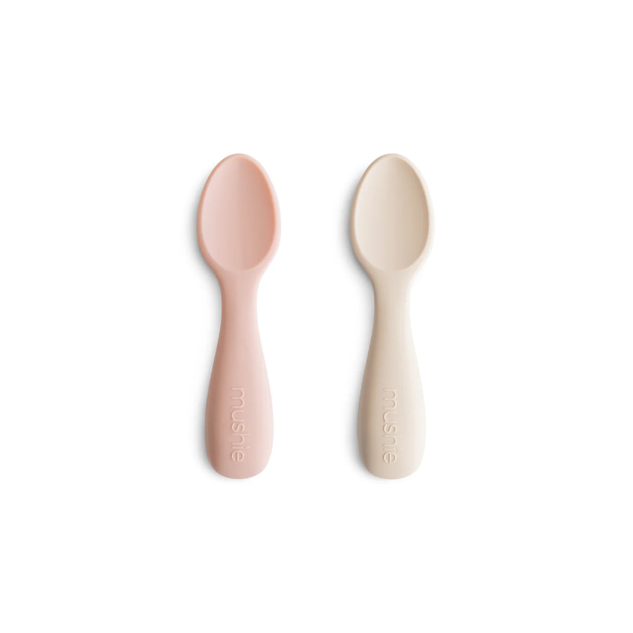 Mushie Set di 2 Cucchiaini in silicone - Sand/Rosa Cipria