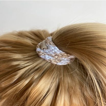 KKNEKKI Braccialetto/Elastico per i Capelli - Slim White Beige Glitter Stripe - Apple Pie