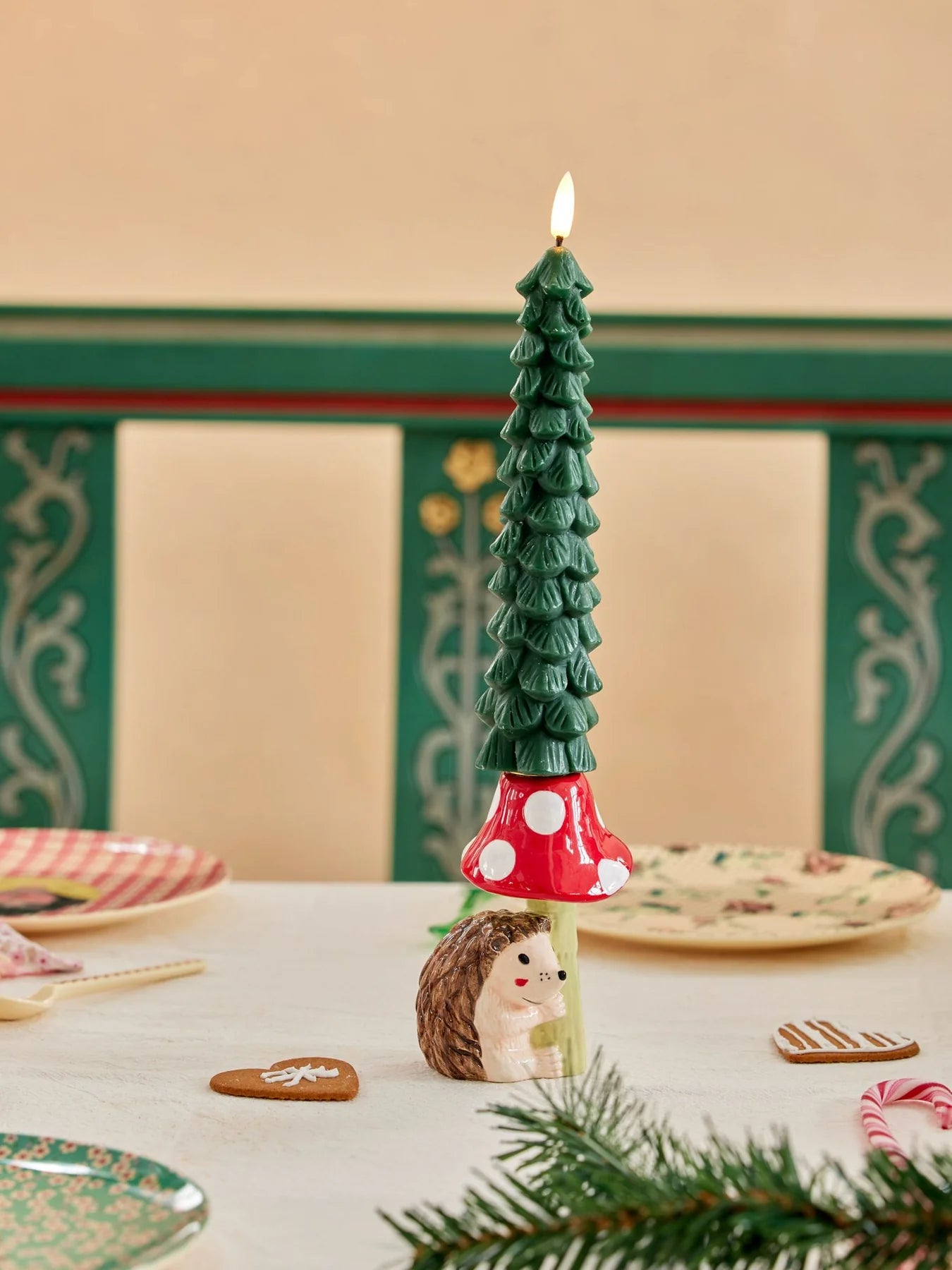 Portacandele in ceramica - Riccio - Apple Pie