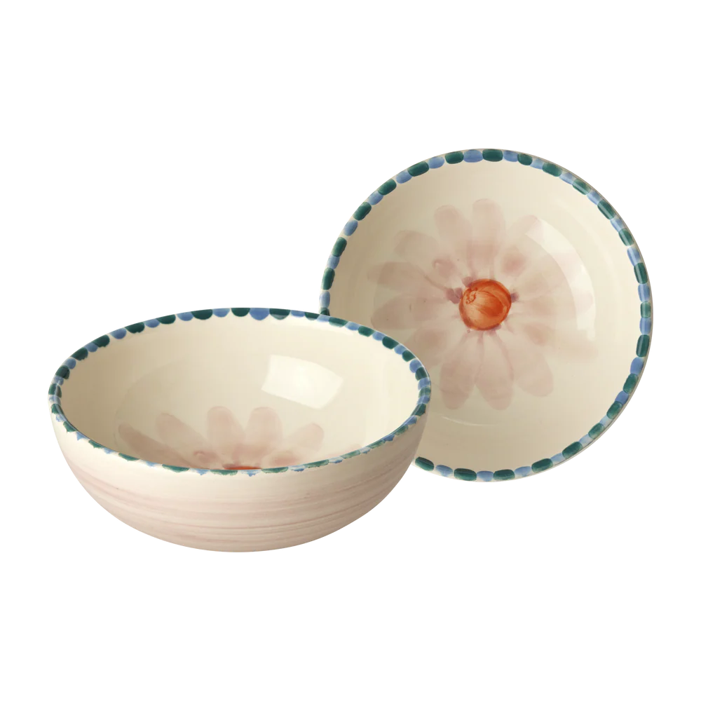 Ciotola in Ceramica Dipinta a Mano RICE – Fiori Rosa 300ml