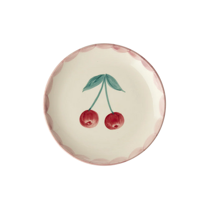 RICE Piatto Dessert in Ceramica Dipinto a Mano "Ciliegie" - IN ARRIVO