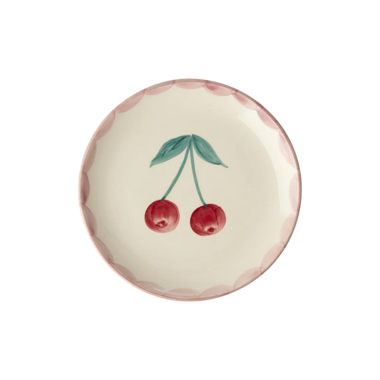 RICE Piatto Dessert in Ceramica Dipinto a Mano "Ciliegie" - IN ARRIVO