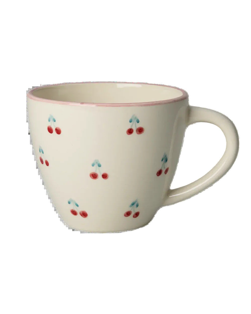 RICE Tazza in Ceramica Hand-Painted Cherries 420 ml – Panna - IN ARRIVO