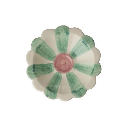 RICE "Ciotolina in Ceramica Verde Tenue" Dipinta a Mano
