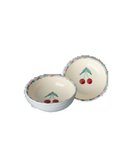 RICE "Ciotolina in Ceramica Cherries Blu" Dipinta a Mano - IN ARRIVO