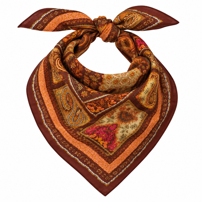 Vismaya – Bandana Cocoa Brown in Cotone Ricamata (Marrone Cacao)