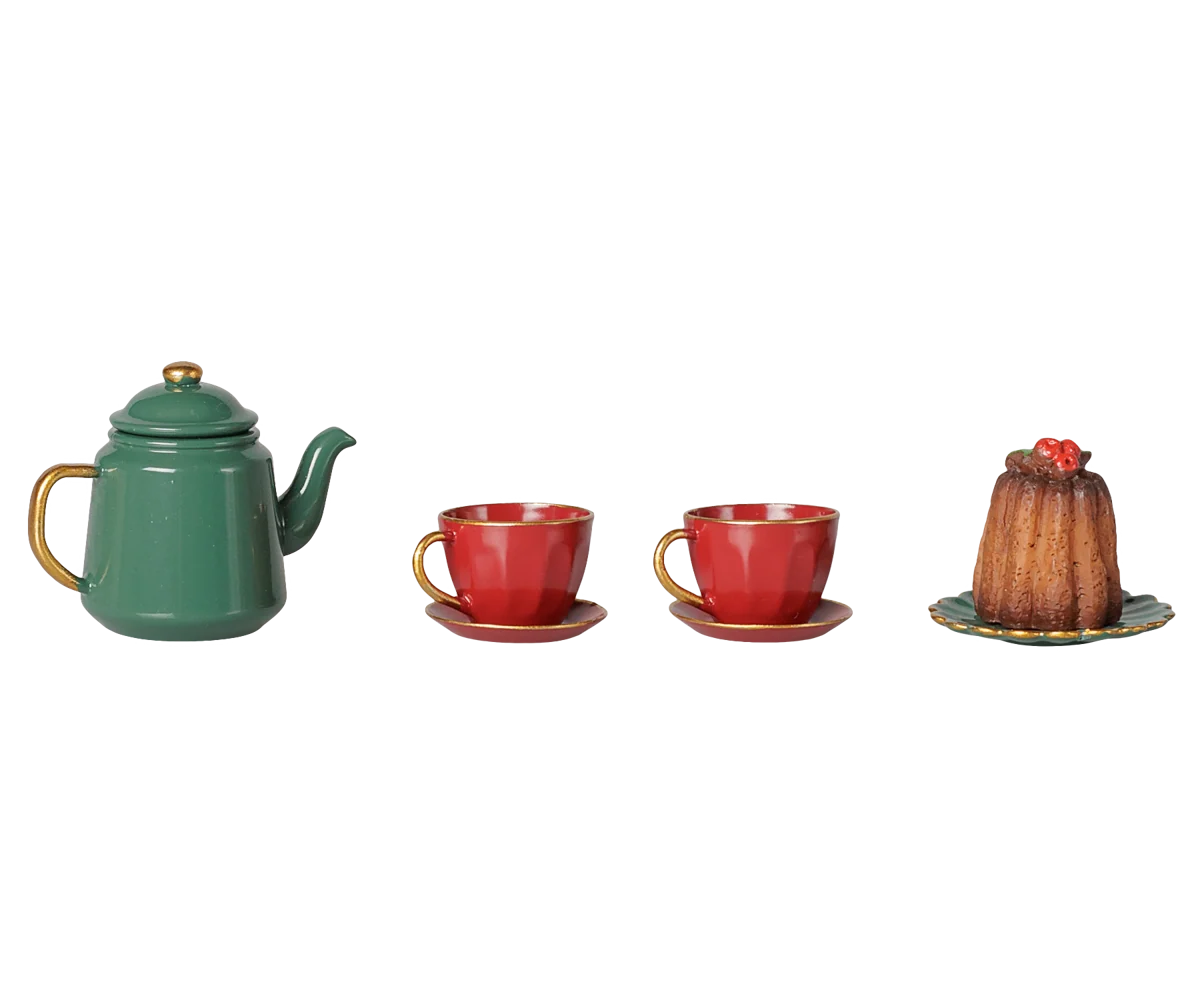 Christmas Tea Party Maileg per Topolini – Set Tè Natalizio con Torta | Accessori Casa delle Bambole Maileg PRE-ORDINE