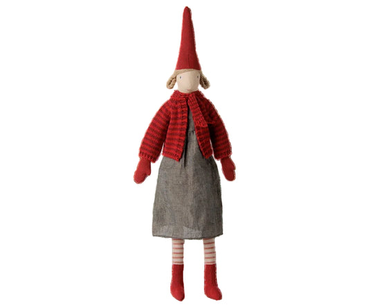 Pixy Maileg Taglia 4 Femmina con Abito Rosso 61cm – Decorazione Natalizia da Collezione