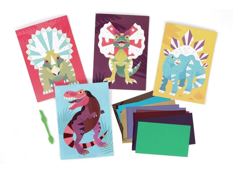 Djeco Set per Creare Quadretti Metallizzati - Foil Pictures Jurassic - Apple Pie