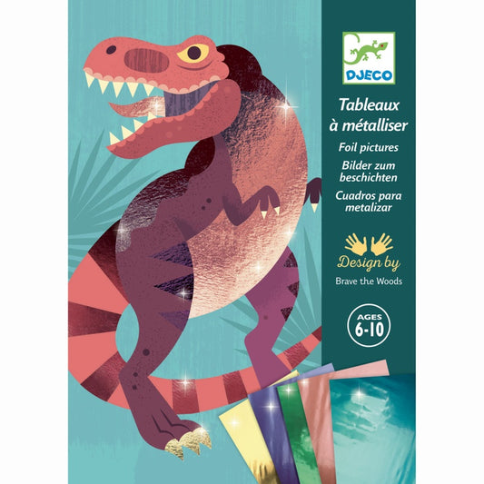 Djeco Set per Creare Quadretti Metallizzati - Foil Pictures Jurassic - Apple Pie