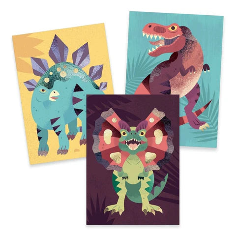 Djeco Set per Creare Quadretti Metallizzati - Foil Pictures Jurassic - Apple Pie
