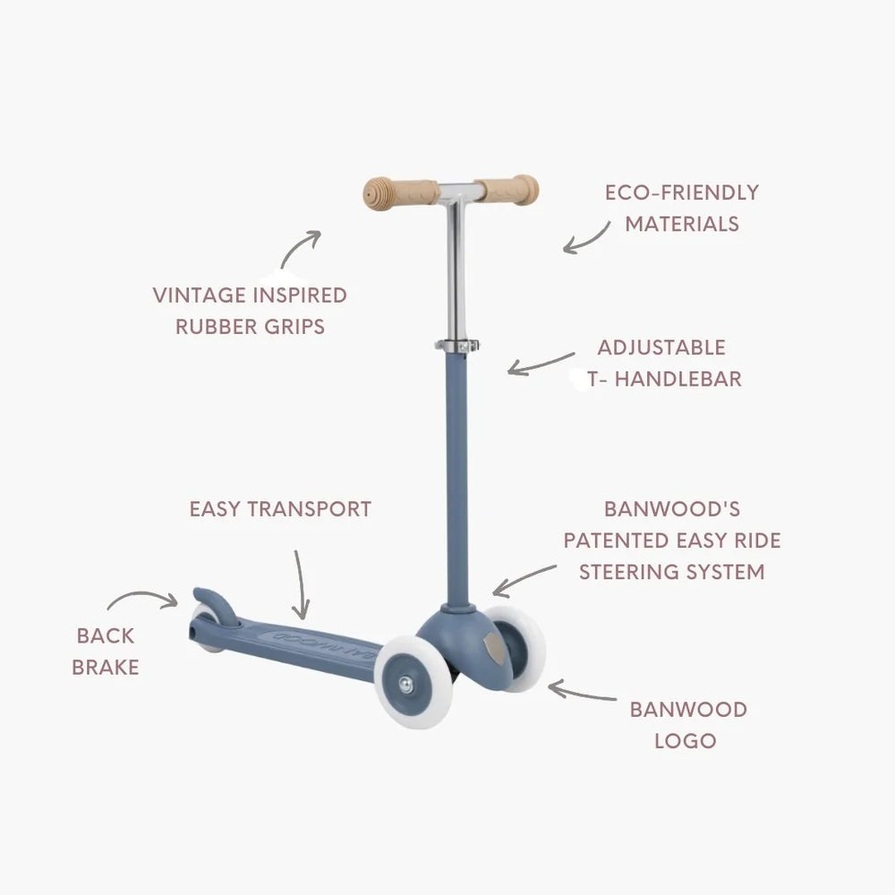Monopattino Banwood Eco Bambini 3+ Anni – Scooter Regolabile in Plastica Riciclata