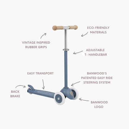 Monopattino Banwood Eco Bambini 3+ Anni – Scooter Regolabile in Plastica Riciclata
