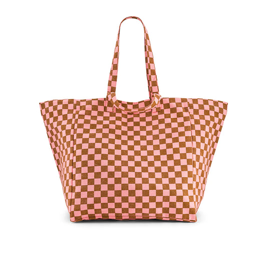 Borsa Tote Elisa Rose in April - Quadretti Fragola e Caramello - Apple Pie