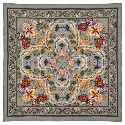 Vismaya – Bandana Grey in Cotone Ricamata (Grigio)