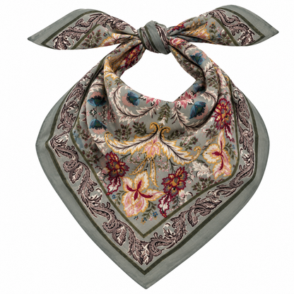 Vismaya – Bandana Grey in Cotone Ricamata (Grigio)